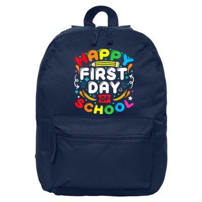 Back To School Happy First Day Of School Teacher Student Kids 16 in Basic Backpack