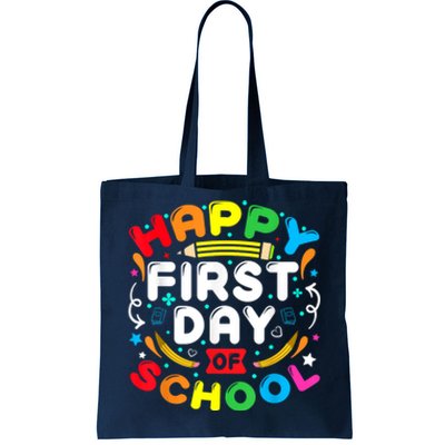 Back To School Happy First Day Of School Teacher Student Kids Tote Bag