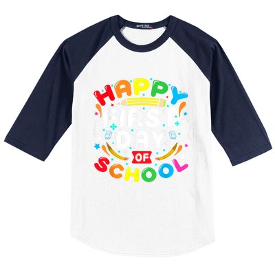 Back To School Happy First Day Of School Teacher Student Kids Baseball Sleeve Shirt