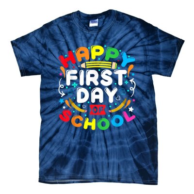 Back To School Happy First Day Of School Teacher Student Kids Tie-Dye T-Shirt