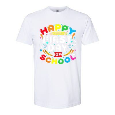 Back To School Happy First Day Of School Teacher Student Kids Softstyle CVC T-Shirt