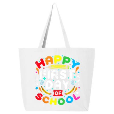 Back To School Happy First Day Of School Teacher Student Kids 25L Jumbo Tote