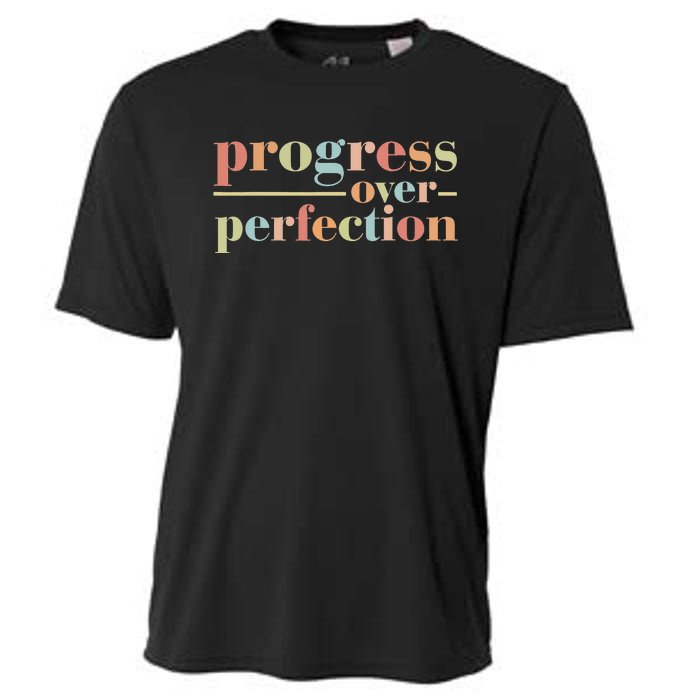 Back To School Progress Over Perfection Vintage Teachers Cooling Performance Crew T-Shirt