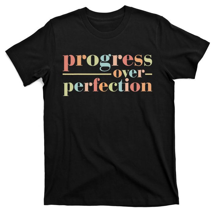 Back To School Progress Over Perfection Vintage Teachers T-Shirt