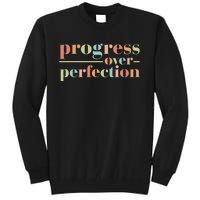 Back To School Progress Over Perfection Vintage Teachers Tall Sweatshirt