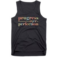 Back To School Progress Over Perfection Vintage Teachers Tank Top