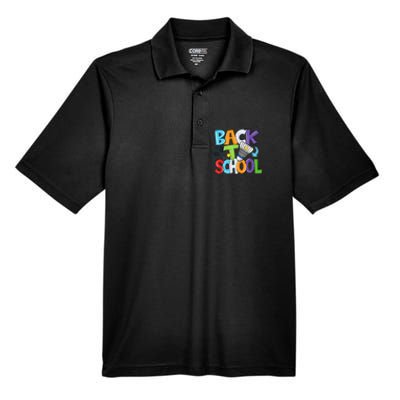 Back To School Badminton Players Funny First Day Of School Men's Origin Performance Pique Polo