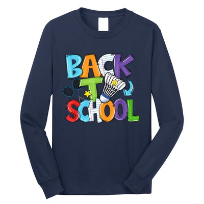 Back To School Badminton Players Funny First Day Of School Long Sleeve Shirt