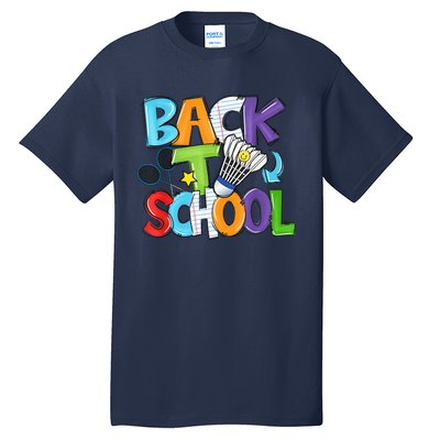 Back To School Badminton Players Funny First Day Of School Tall T-Shirt