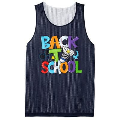 Back To School Badminton Players Funny First Day Of School Mesh Reversible Basketball Jersey Tank