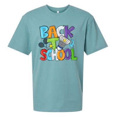 Back To School Badminton Players Funny First Day Of School Sueded Cloud Jersey T-Shirt