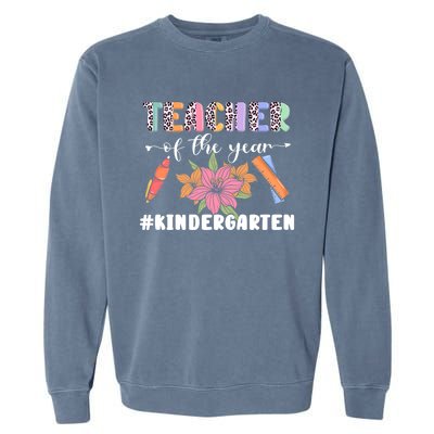 Back To School Teacher Of The Year Kindergarten Cool Gift Garment-Dyed Sweatshirt