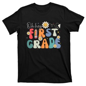 Back To School Oh Hey First Grade Retro Teacher Student Kids T-Shirt