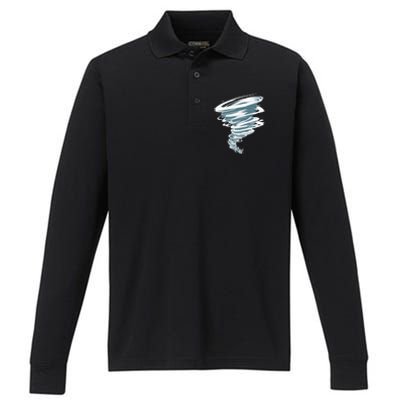 Best Tornado Storm Hunter Weather Meteorology Performance Long Sleeve Polo