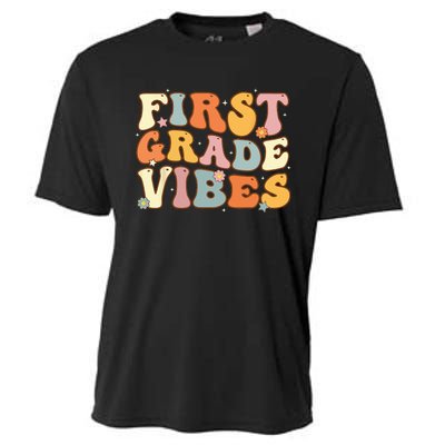 Back To School First Grade Vibes Student Teacher Cooling Performance Crew T-Shirt