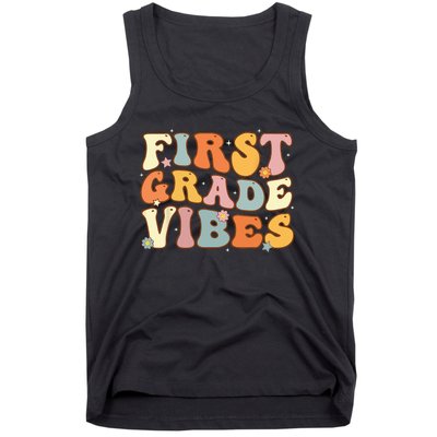 Back To School First Grade Vibes Student Teacher Tank Top