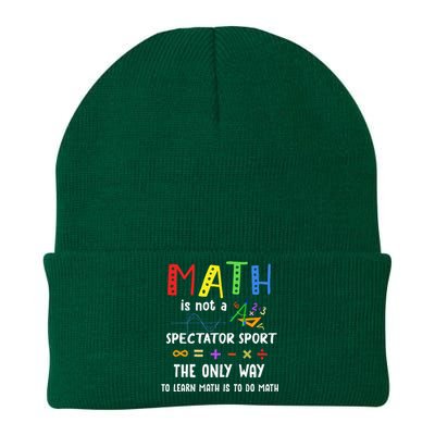 Back To School Math Is Not A Spectator Sport Math Teacher Knit Cap Winter Beanie