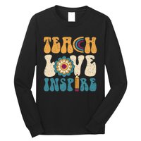 Back To School Teach Love Inspire Retro Teachers Long Sleeve Shirt