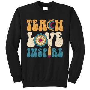 Back To School Teach Love Inspire Retro Teachers Sweatshirt