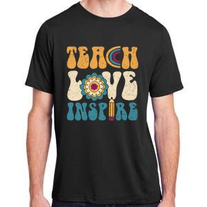 Back To School Teach Love Inspire Retro Teachers Adult ChromaSoft Performance T-Shirt