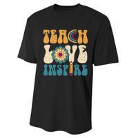 Back To School Teach Love Inspire Retro Teachers Performance Sprint T-Shirt