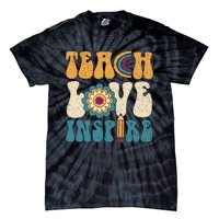 Back To School Teach Love Inspire Retro Teachers Tie-Dye T-Shirt