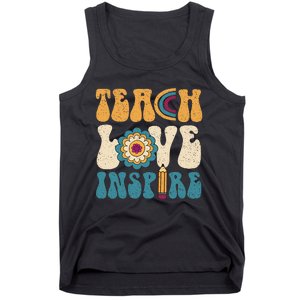 Back To School Teach Love Inspire Retro Teachers Tank Top