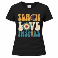 Back To School Teach Love Inspire Retro Teachers Women's T-Shirt