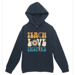 Back To School Teach Love Inspire Retro Teachers Urban Pullover Hoodie