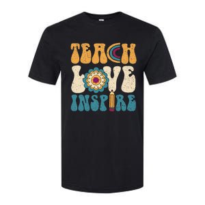 Back To School Teach Love Inspire Retro Teachers Softstyle CVC T-Shirt