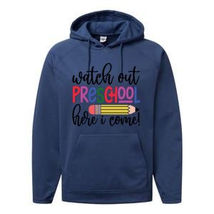 Back To School Watch Out Kindergarten Here I Come School Vibes 1st Day Of School Performance Fleece Hoodie