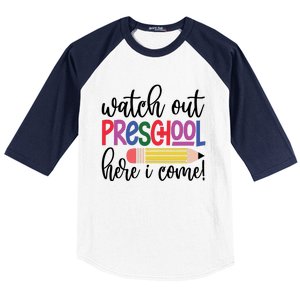 Back To School Watch Out Kindergarten Here I Come School Vibes 1st Day Of School Baseball Sleeve Shirt