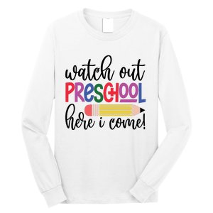 Back To School Watch Out Kindergarten Here I Come School Vibes 1st Day Of School Long Sleeve Shirt