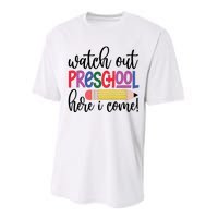 Back To School Watch Out Kindergarten Here I Come School Vibes 1st Day Of School Performance Sprint T-Shirt