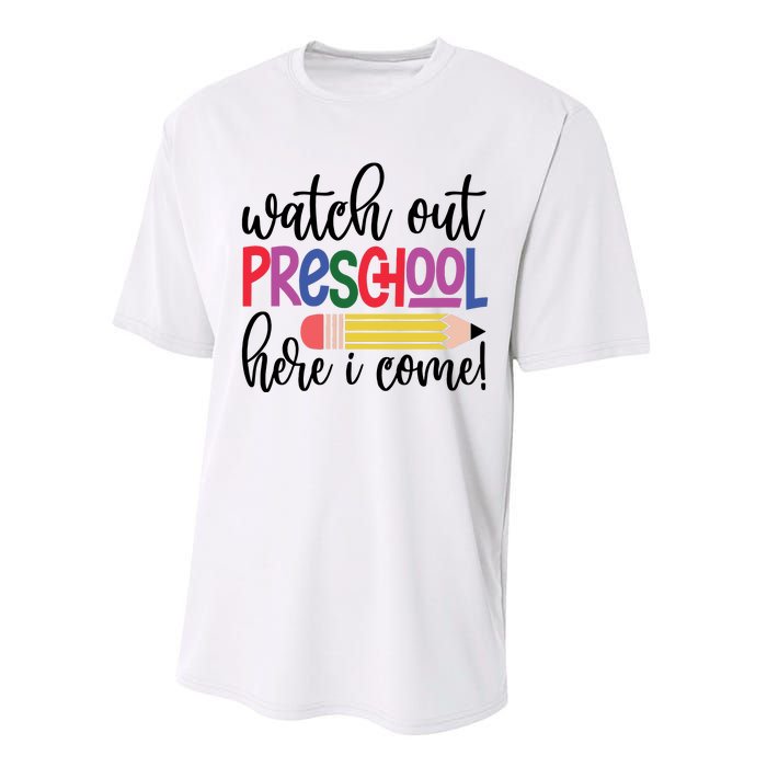 Back To School Watch Out Kindergarten Here I Come School Vibes 1st Day Of School Performance Sprint T-Shirt