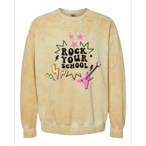 Back To School Rock Your School Music Lover School Colorblast Crewneck Sweatshirt