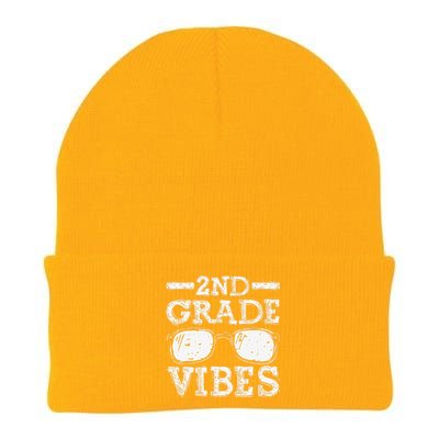 Back To School 2nd Grade Vibes First Day Teacher Knit Cap Winter Beanie