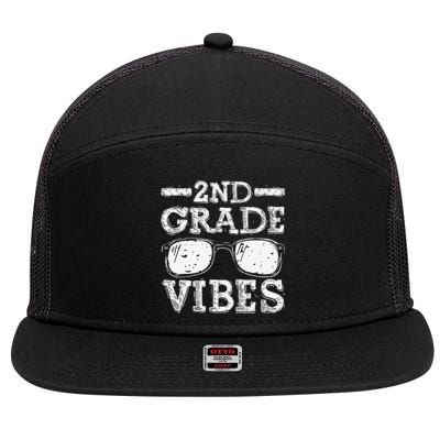 Back To School 2nd Grade Vibes First Day Teacher 7 Panel Mesh Trucker Snapback Hat