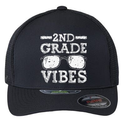 Back To School 2nd Grade Vibes First Day Teacher Flexfit Unipanel Trucker Cap