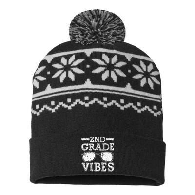 Back To School 2nd Grade Vibes First Day Teacher USA-Made Snowflake Beanie