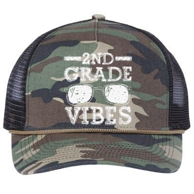 Back To School 2nd Grade Vibes First Day Teacher Retro Rope Trucker Hat Cap