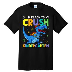 Back To School Dino I'm Ready To Crush Kindergarten Dinosaur Tall T-Shirt