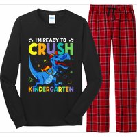 Back To School Dino I'm Ready To Crush Kindergarten Dinosaur Long Sleeve Pajama Set