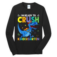 Back To School Dino I'm Ready To Crush Kindergarten Dinosaur Tall Long Sleeve T-Shirt