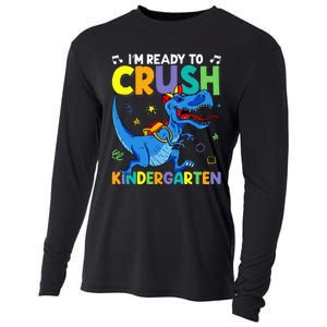 Back To School Dino I'm Ready To Crush Kindergarten Dinosaur Cooling Performance Long Sleeve Crew