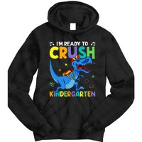 Back To School Dino I'm Ready To Crush Kindergarten Dinosaur Tie Dye Hoodie