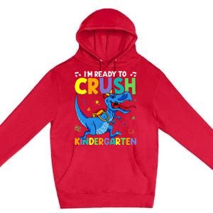 Back To School Dino I'm Ready To Crush Kindergarten Dinosaur Premium Pullover Hoodie