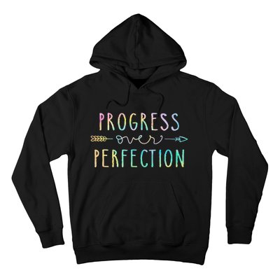 Back To School Progress Over Perfection Motivational Gifts Hoodie