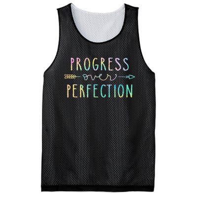 Back To School Progress Over Perfection Motivational Gifts Mesh Reversible Basketball Jersey Tank