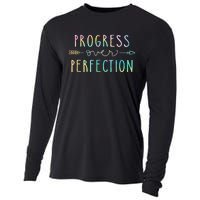 Back To School Progress Over Perfection Motivational Gifts Cooling Performance Long Sleeve Crew